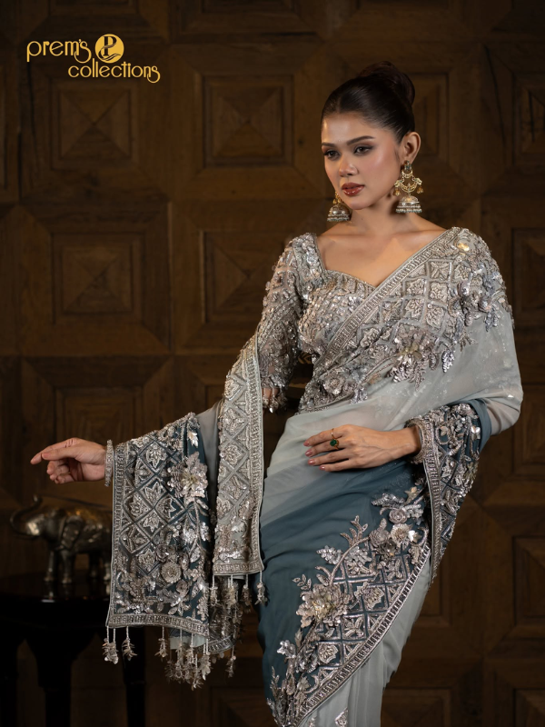 EXCLUSIVE DESIGNER WEAR RUST GHARARA